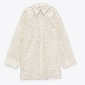 Zara embroidered oversized Top